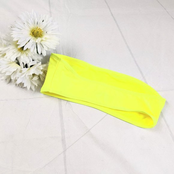 Fluorescent Yellow Bandeau High Rise Bikini SZ S - Picture 3 of 7